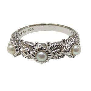Judith Ripka White and Silver Ring Stamped 925 Size 7